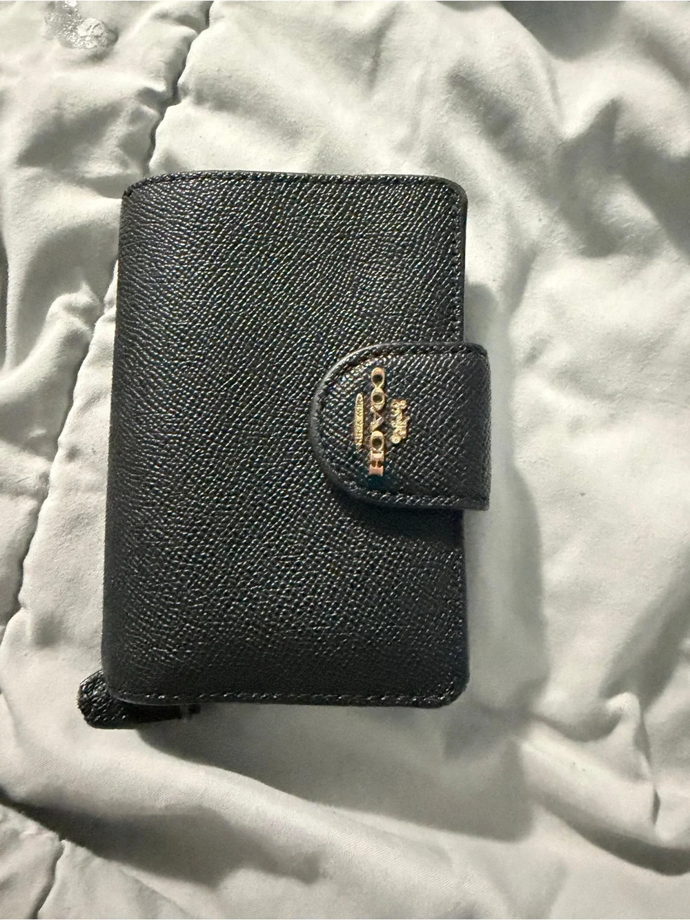 pre owned COACH Small Snap Wallet - Black